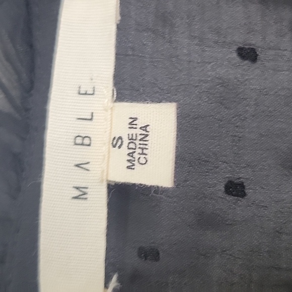 Anthropologie MABLE Label Black Swiss Dot Elegant Women's Bodysuit Sz Small - Picture 7 of 10